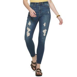 SO Juniors Size 5s Dark Wash Distressed‎ Skinny Jeans